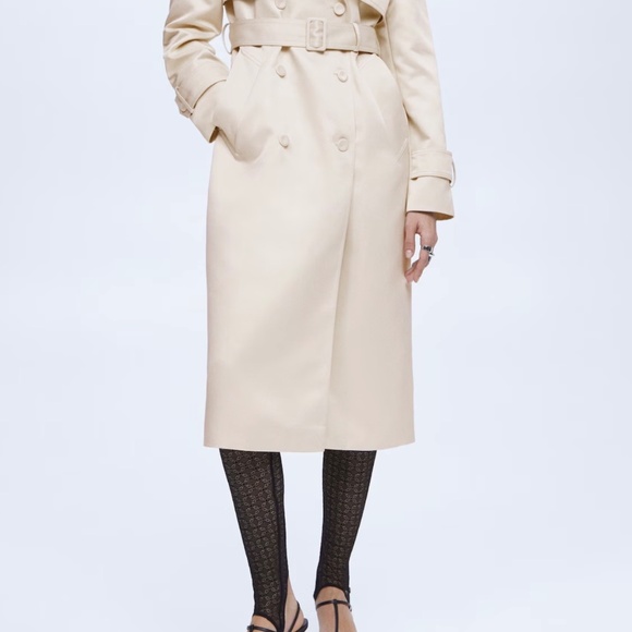 Mango Selection Satin-effect trench coat with belt - Picture 2 of 8
